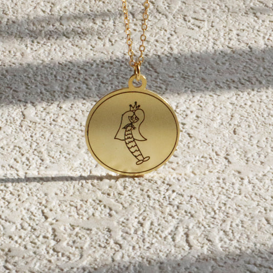 Custom Kids' Drawing Round Pendant Sterling Silver Necklace