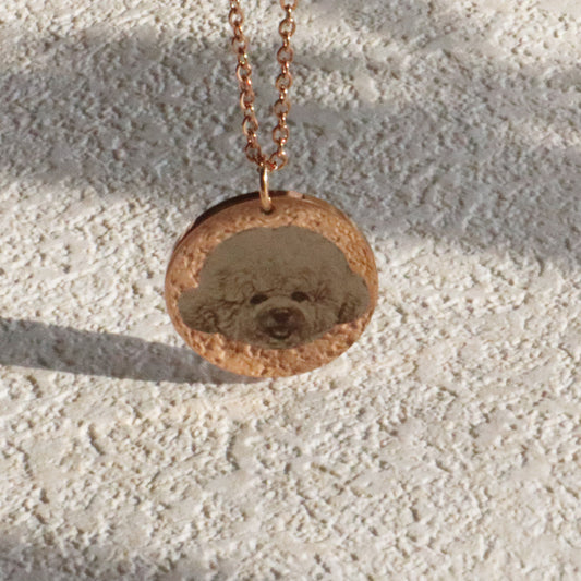 Custom Pet Photo Necklace – Personalized Round Pendant Gift