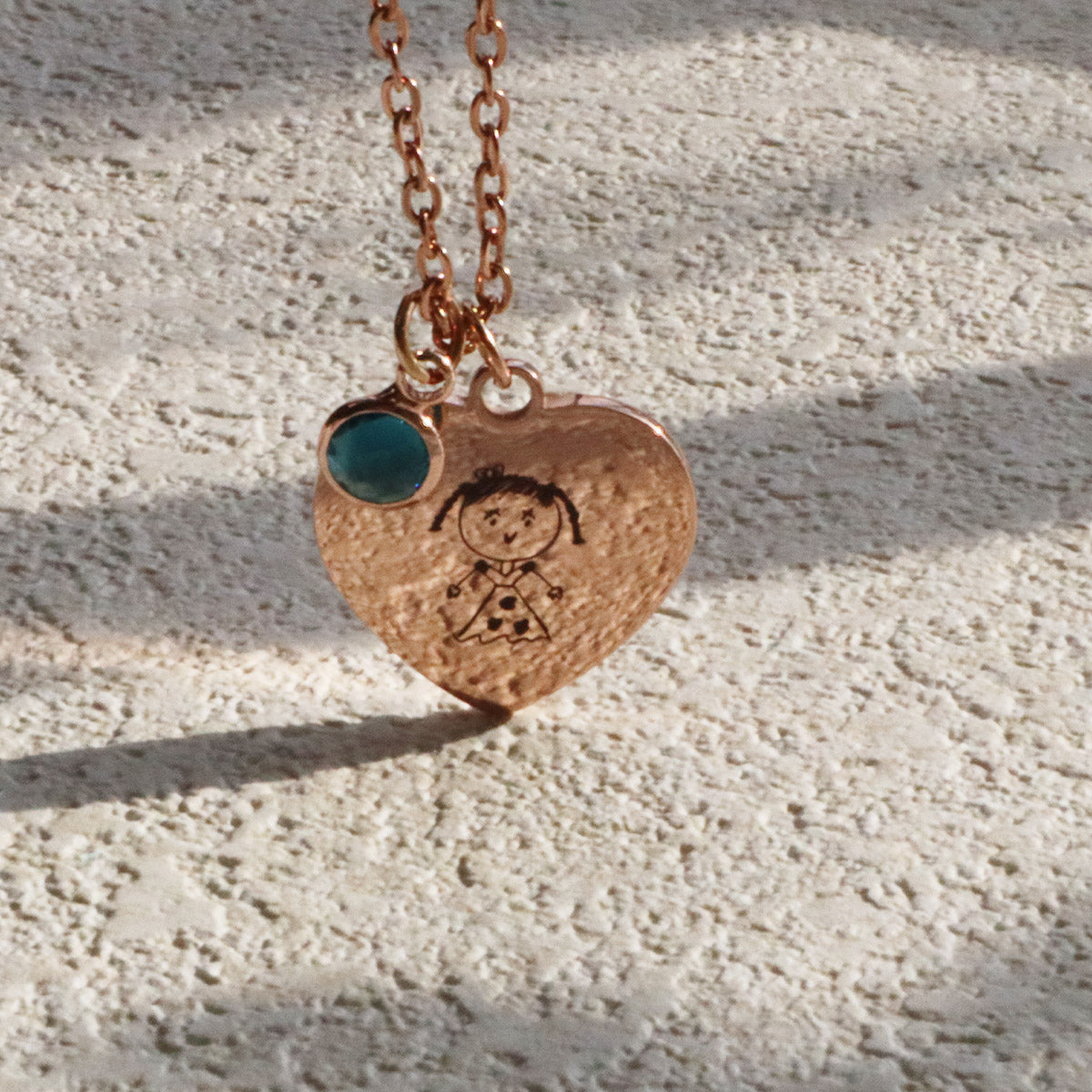 Heart Pendant Necklace – Custom Kids Drawing