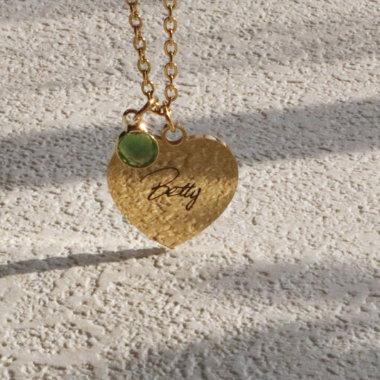 Personalized Heart Necklace – Custom Handwritten Name Pendant