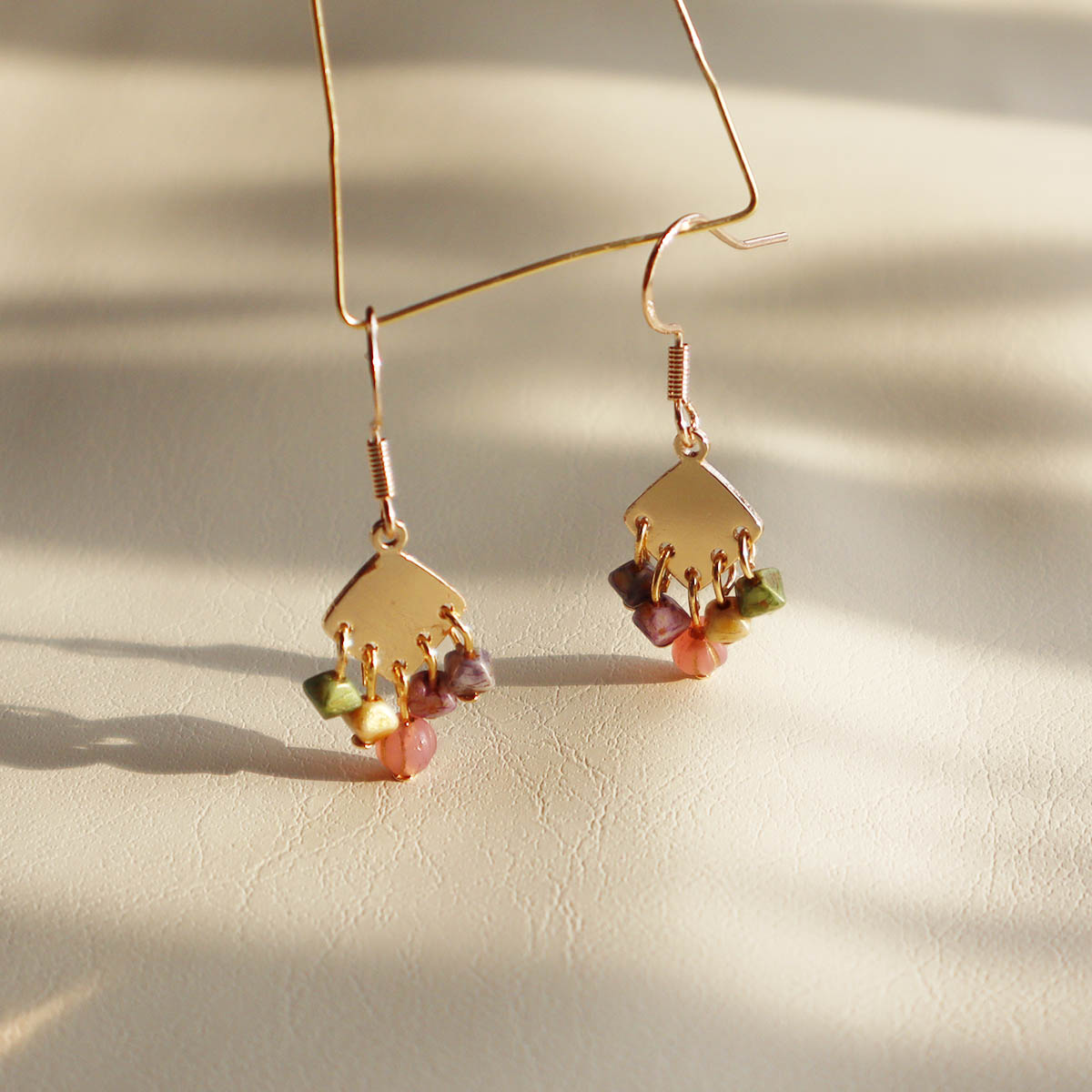 5-Bead Colorful Earrings – 5 Tiny Beads