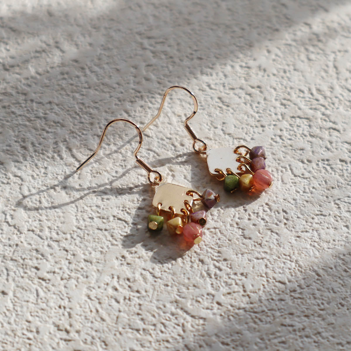 5-Bead Colorful Earrings – 5 Tiny Beads