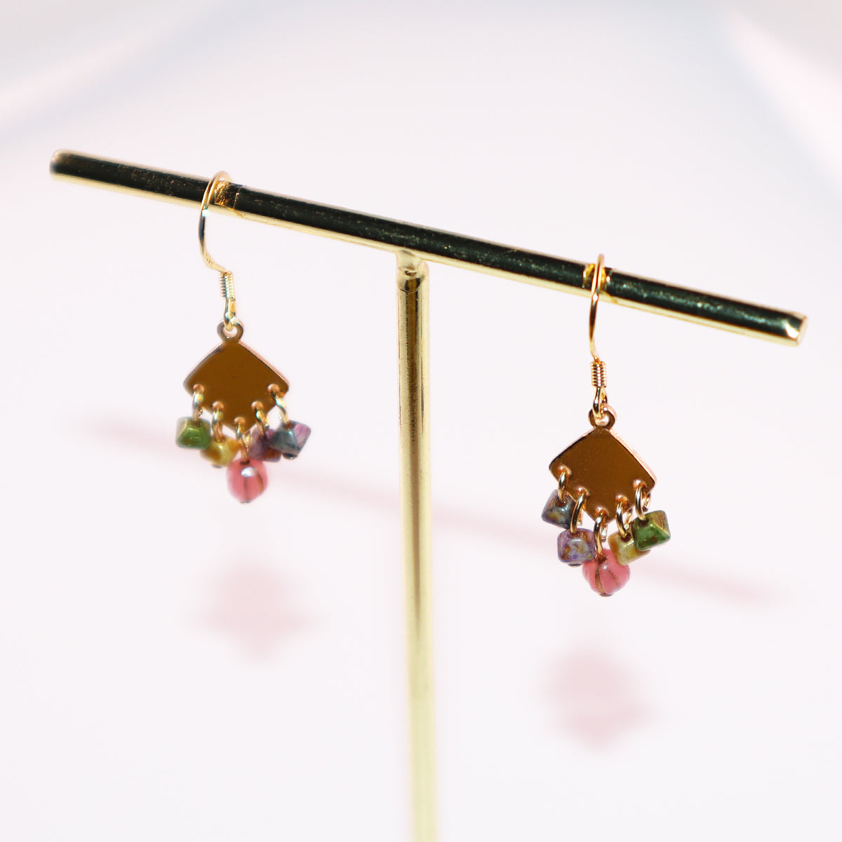 5-Bead Colorful Earrings – 5 Tiny Beads