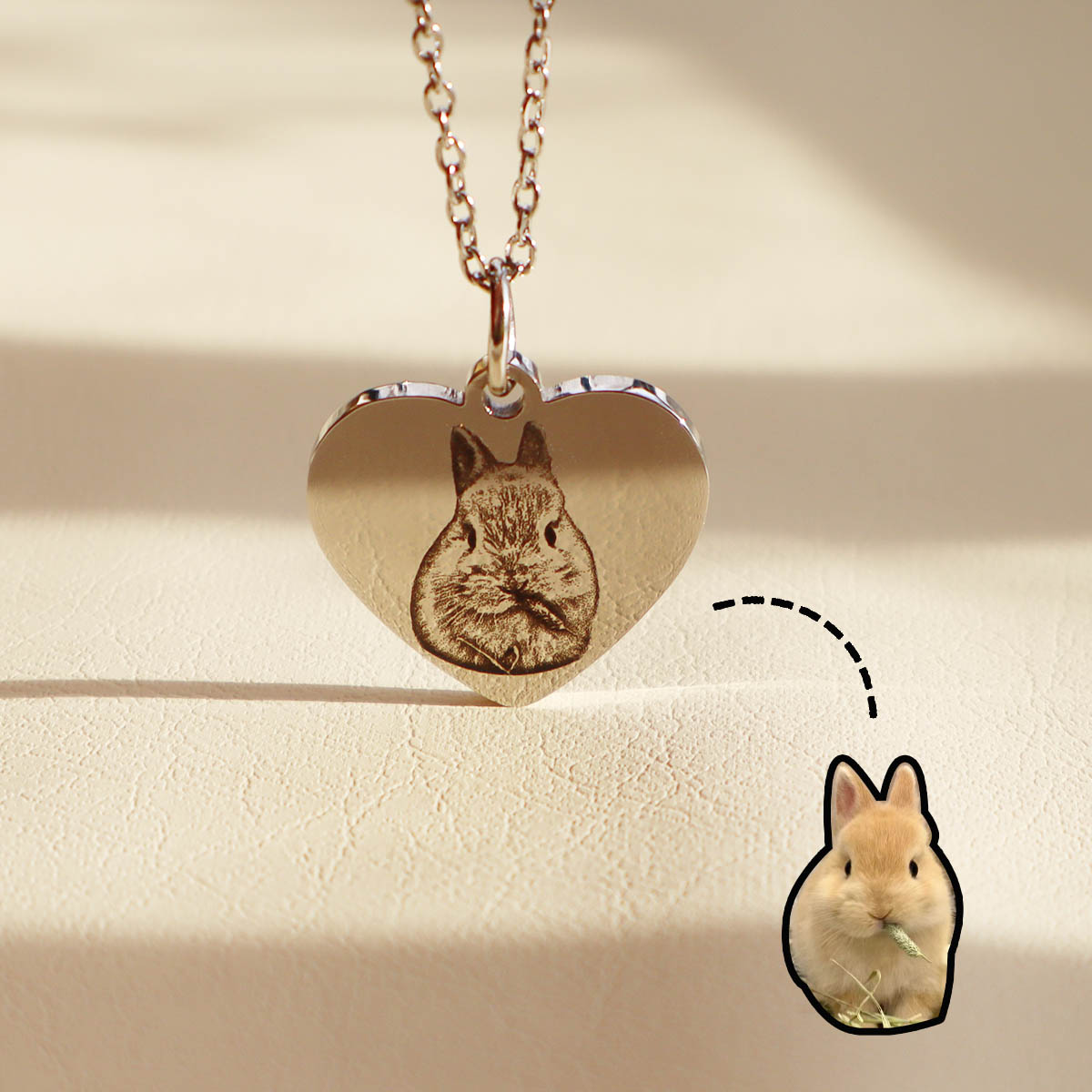 Pet Lover’s Custom Necklace – Heart-Shaped Photo Jewelry
