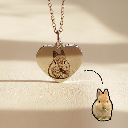 Pet Lover’s Custom Necklace – Heart-Shaped Photo Jewelry