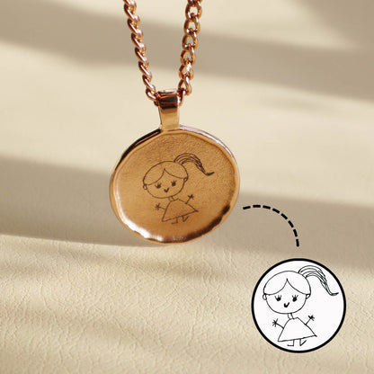 Personalized Disc Necklace – Custom Kid Art Jewelry