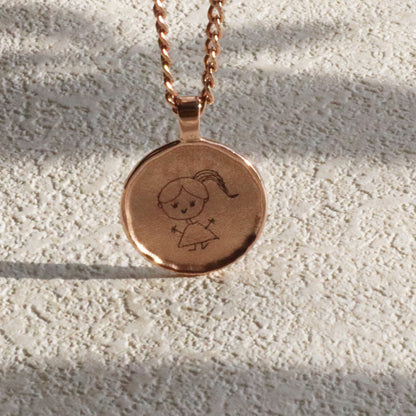 Personalized Disc Necklace – Custom Kid Art Jewelry