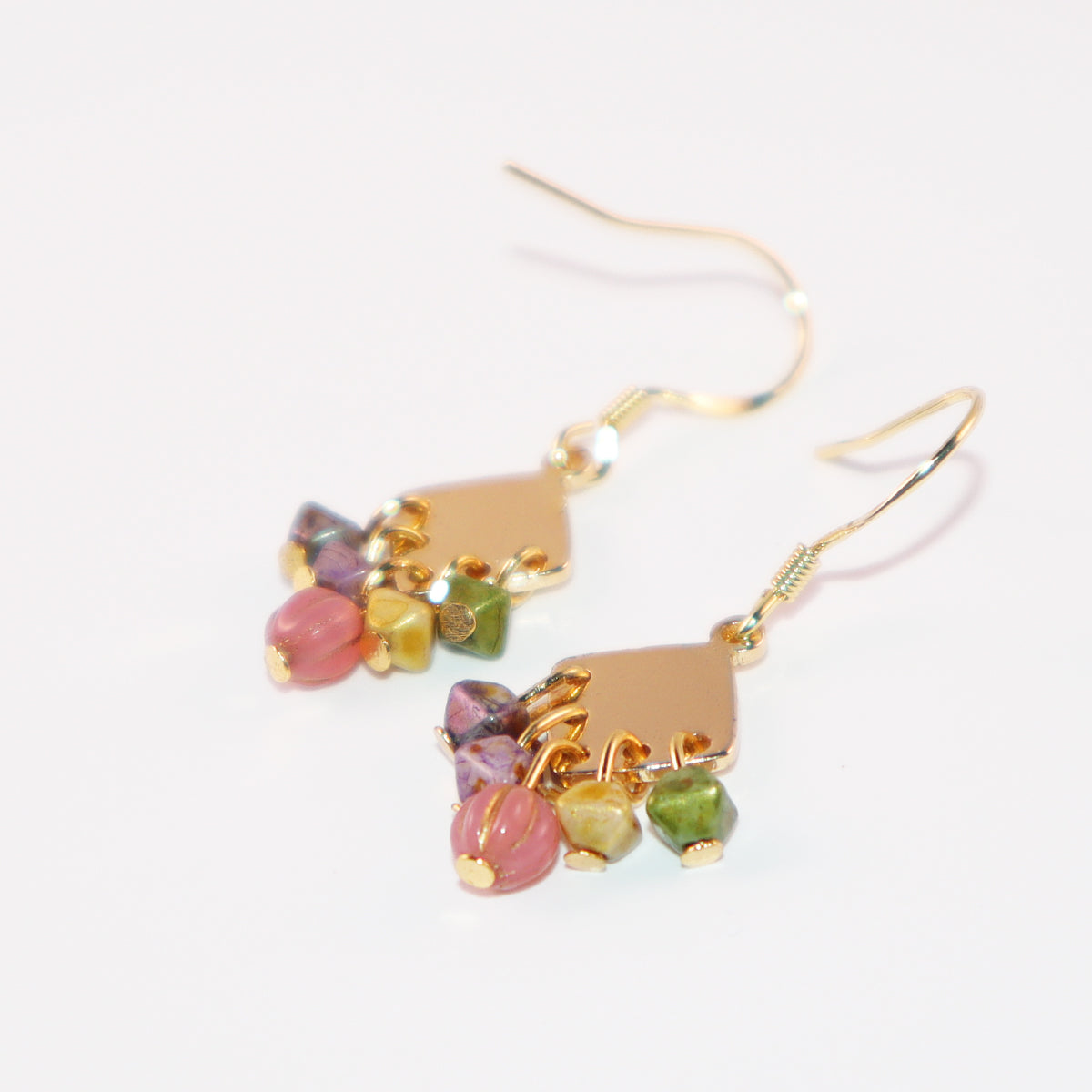 5-Bead Colorful Earrings – 5 Tiny Beads
