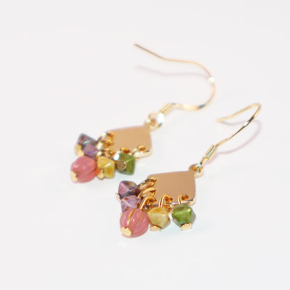 5-Bead Colorful Earrings – 5 Tiny Beads