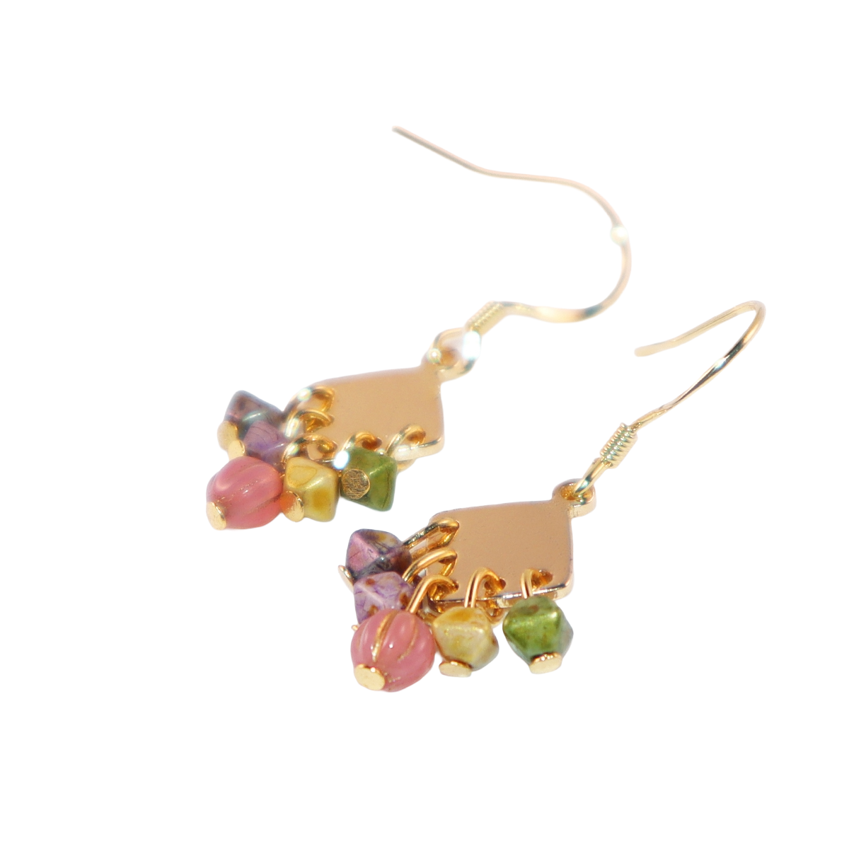 5-Bead Colorful Earrings – 5 Tiny Beads