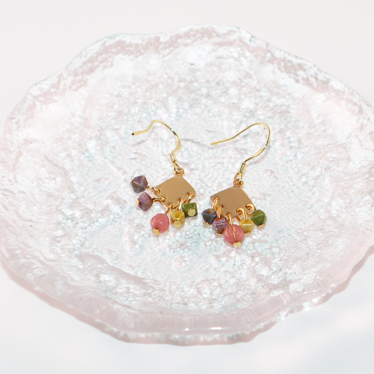5-Bead Colorful Earrings – 5 Tiny Beads