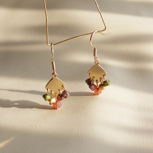 5-Bead Colorful Earrings – 5 Tiny Beads
