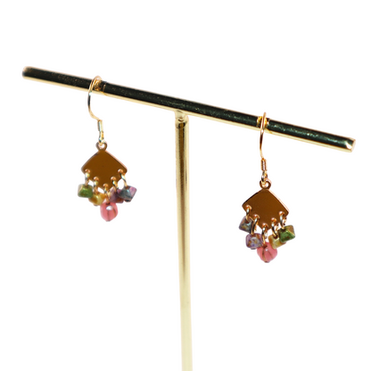 5-Bead Colorful Earrings – 5 Tiny Beads