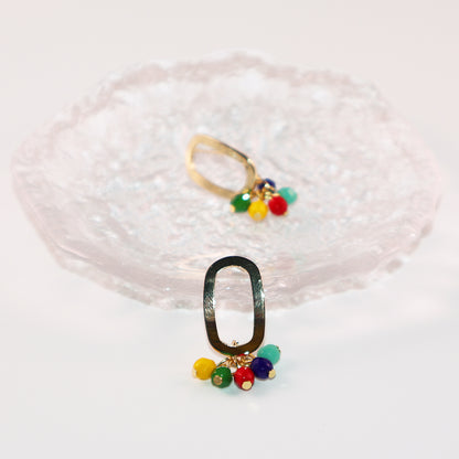 Multicolor Beaded Earrings – 5 Color Beads